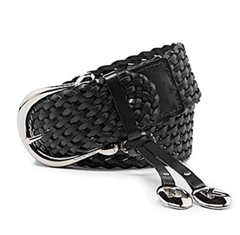 michael kors black braided leather belt|Michael Kors belt on sale.